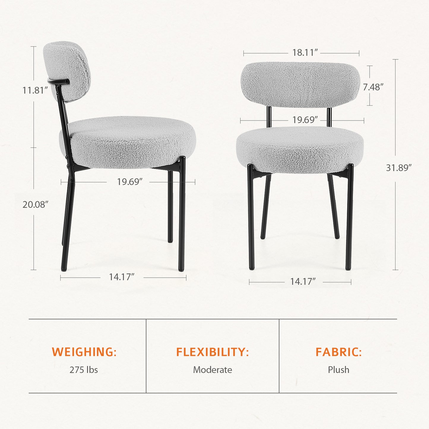 Cambria Plush Dining Chair – Set of 2