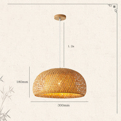 ZenWeave Natural Bamboo Pendant Light—Japanese Wabi-Sabi Style