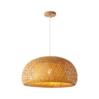 ZenWeave Natural Bamboo Pendant Light—Japanese Wabi-Sabi Style