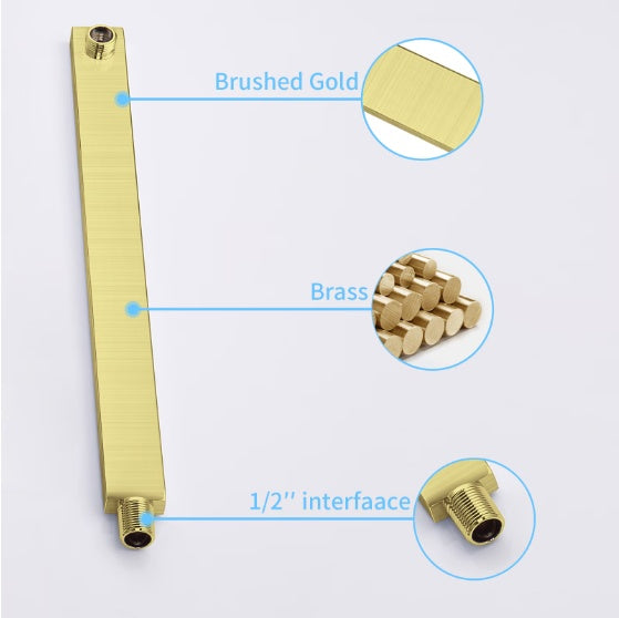 LuxeRain Brushed Gold Shower System Combo