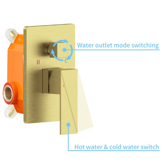 LuxeRain Brushed Gold Shower System Combo