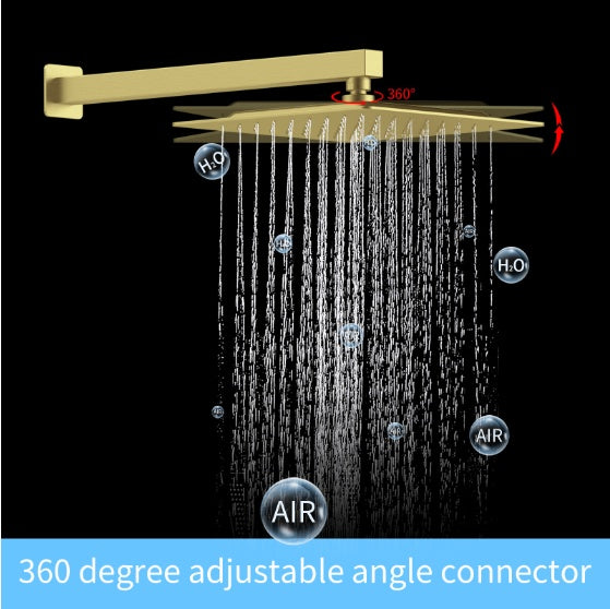 LuxeRain Brushed Gold Shower System Combo
