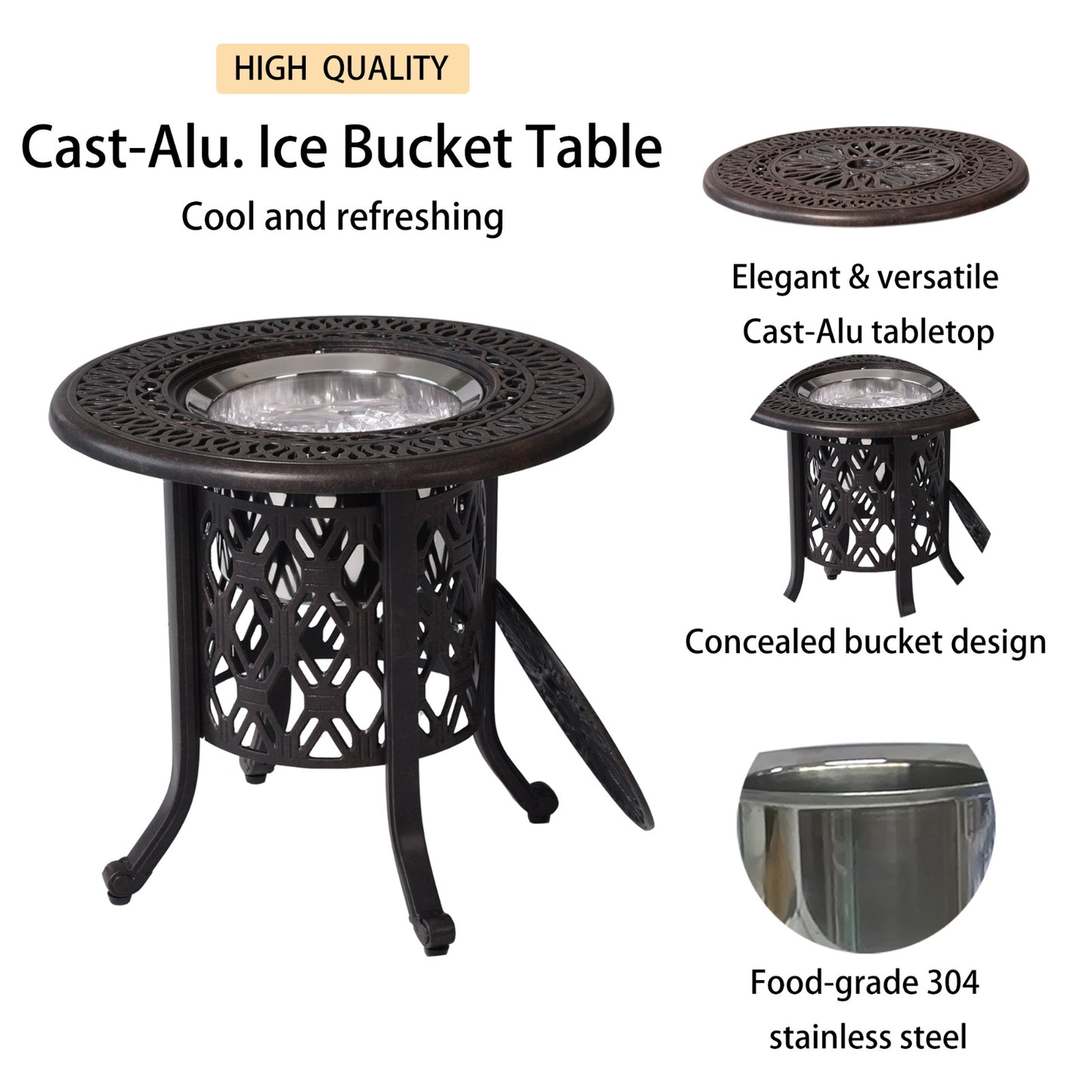 Montclair Ice Bucket Outdoor Ice Bucket Side Table