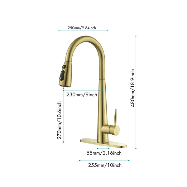 HavenFlow Pull-Out Stainless Steel Kitchen Faucet