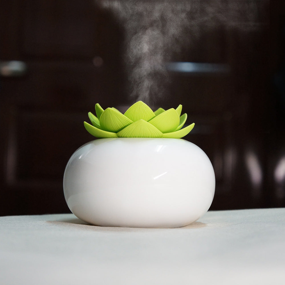Lotus Aromatherapy Portable Humidifier, ceramic, USB