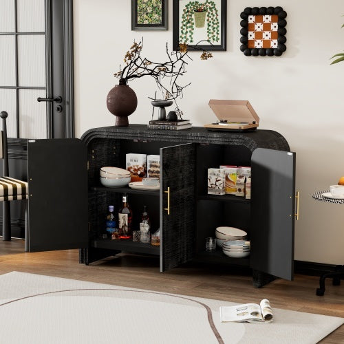 Ashford Curved Black Storage Sideboard