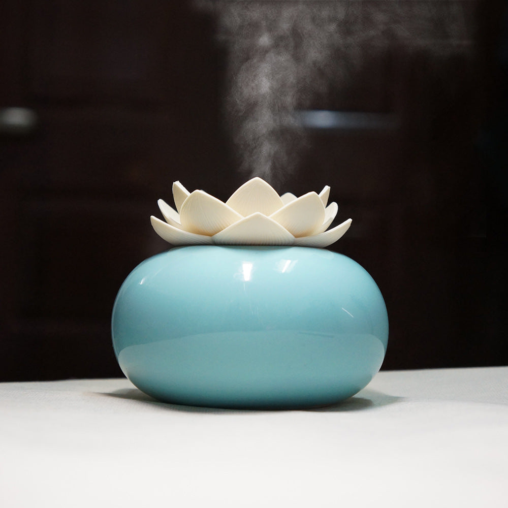 Lotus Aromatherapy Portable Humidifier, ceramic, USB