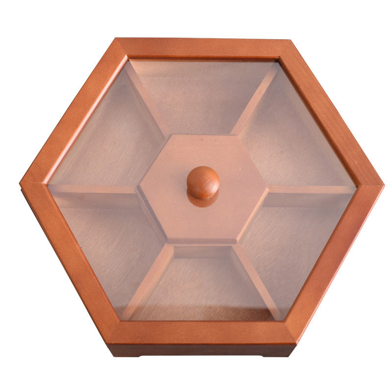 Juniper Hexagon Divided Wood Platter | Pine Charcuterie and Nut Organize