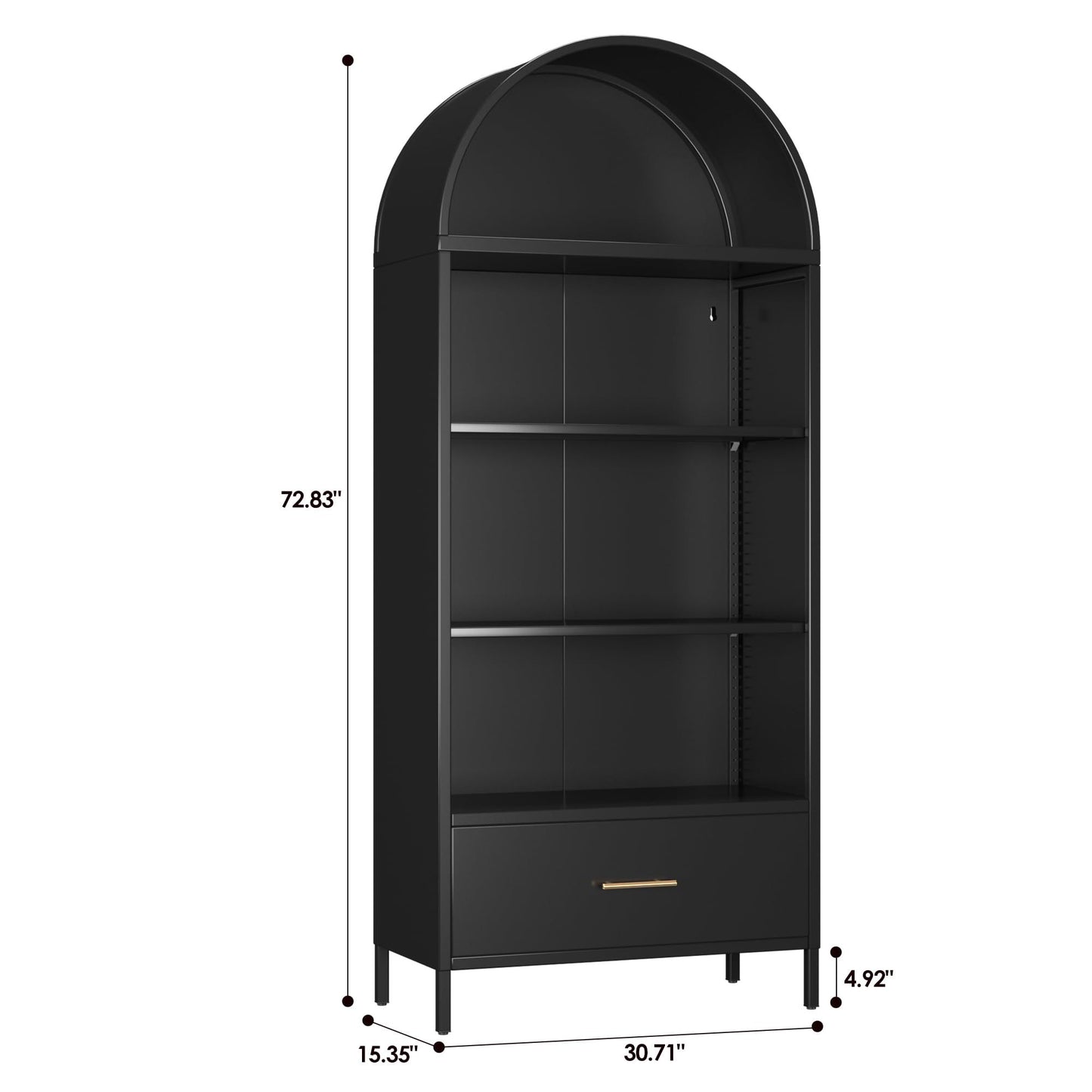 Ardenne Noir Arched Storage Cabinet with Single Drawer