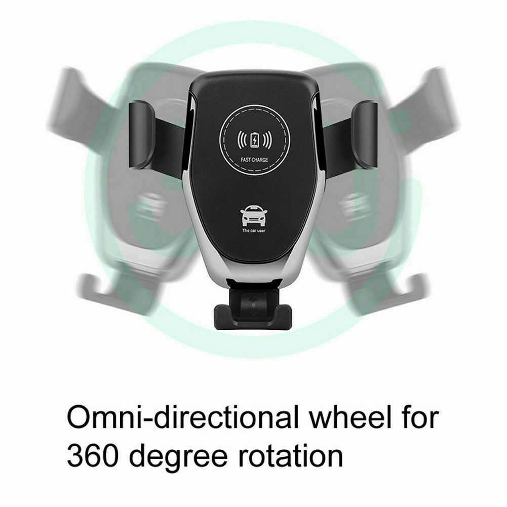 Wireless Fast Car Charger Mount Holder Stand Automatic Clamping Charging 10W QI