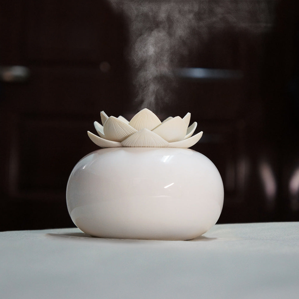 Lotus Aromatherapy Portable Humidifier, ceramic, USB
