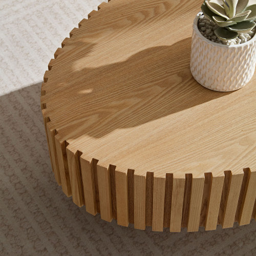 Elira Drum Coffee Table – Natural Ash