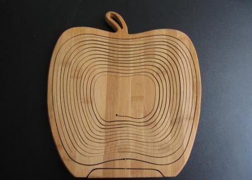 Aomizu Folding Apple-Shaped Bamboo Fruit Basket | Natural Finish