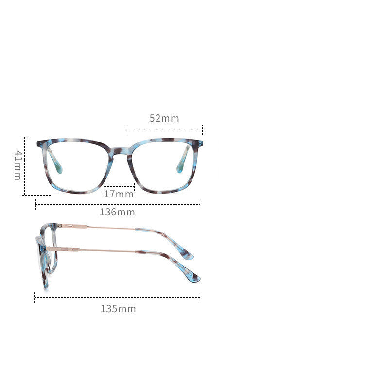 Acetate Square Anti Blue Light Reading Glasses