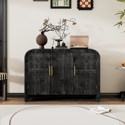 Ashford Curved Black Storage Sideboard