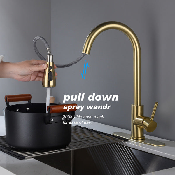 Nexus Aureo (Brushed Gold) Kitchen Faucet
