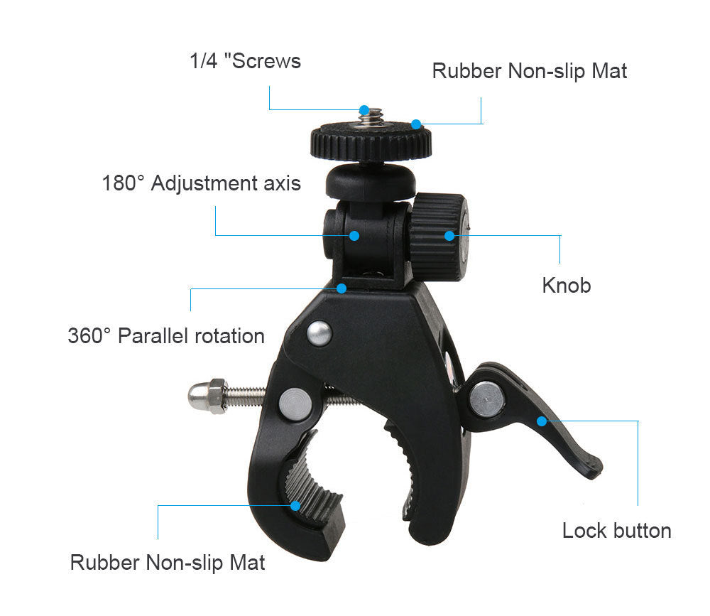 Bicycle Stand Bicycle Clip DV Stand Compatible for LCD Monitor, DSLR Cameras, DV, Flash Light,Studio Backdrop,Bike, Microphone Stands, Music Stands,Tripod, Motorcycle,Rod Bar