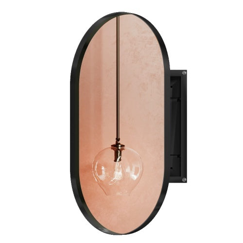 Bellamy Oval Recessed Mirror Cabinet – 20x34" Metal Frame