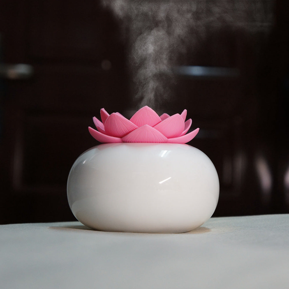 Lotus Aromatherapy Portable Humidifier, ceramic, USB