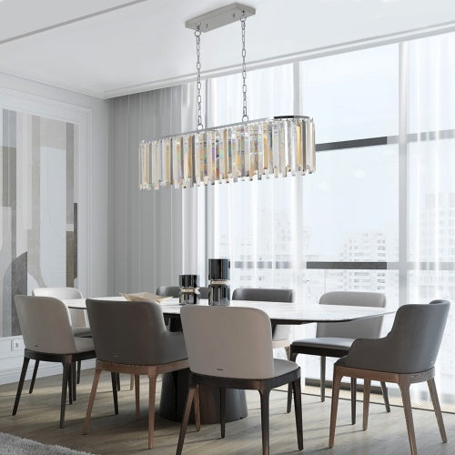 LustreLuxe Oval Crystal Chandelier—Modern Glam Lighting