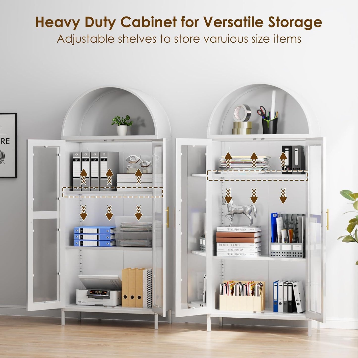 Ardenne Blanc Arched Glass Door Display Cabinet