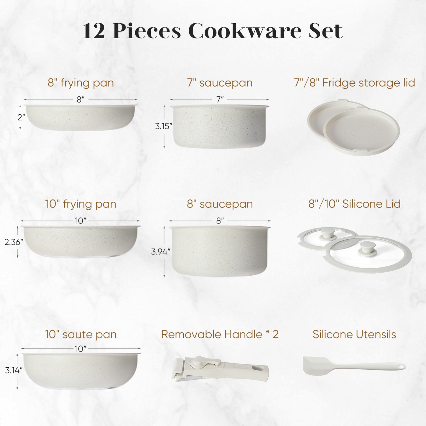 Zhumi Stackable Granite Non-Stick Cookware Set