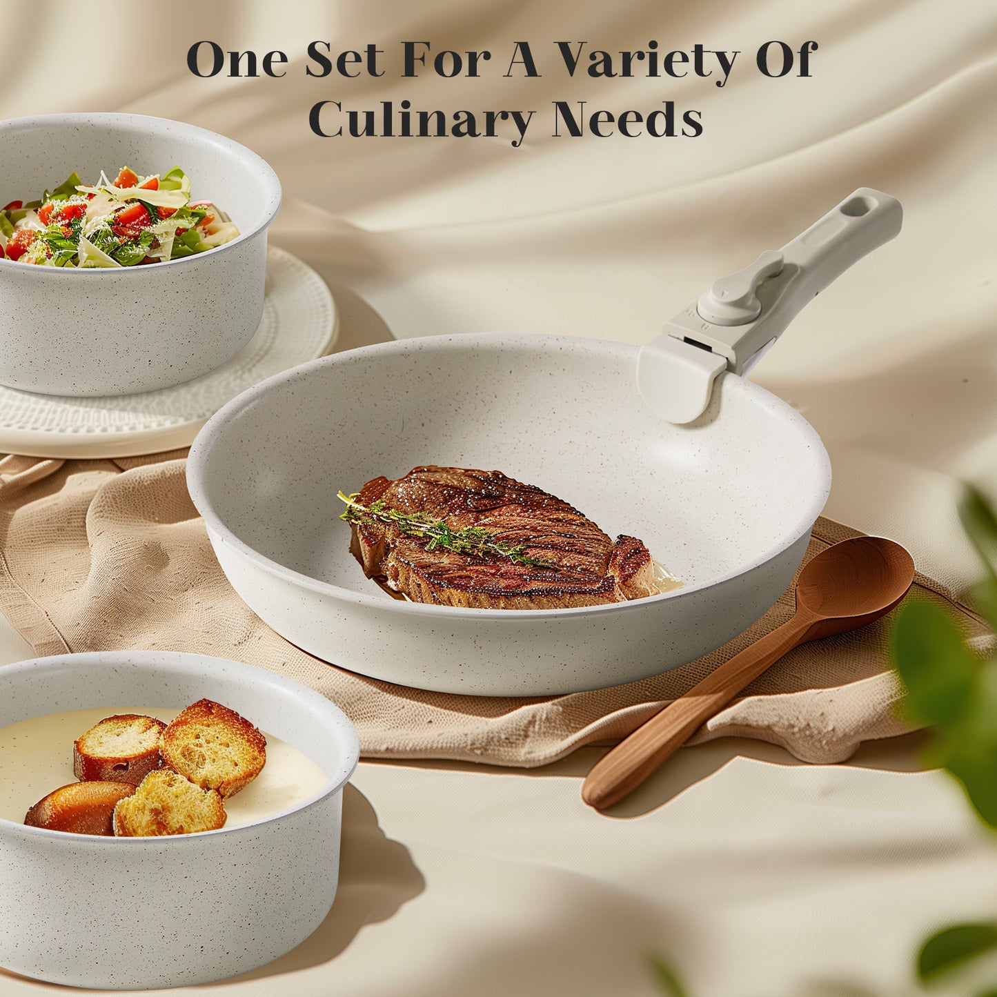 Zhumi Stackable Granite Non-Stick Cookware Set