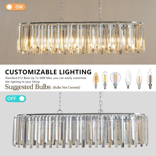 LustreLuxe Oval Crystal Chandelier—Modern Glam Lighting