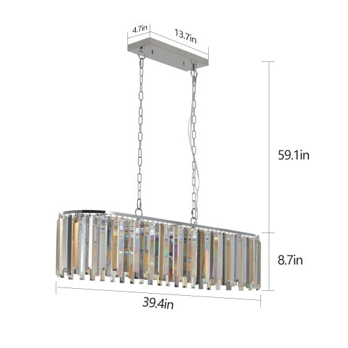 LustreLuxe Oval Crystal Chandelier—Modern Glam Lighting