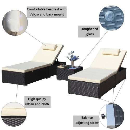 Altera 3-Piece Outdoor Chaise Lounge Set