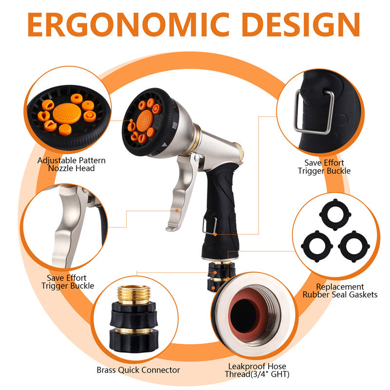 9 Function Garden Hose Spray Gun