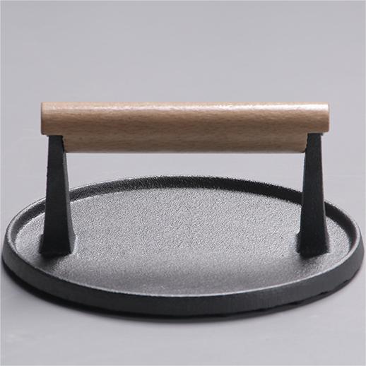 Haiku Cast Iron Meat Press – Ribbed Round BBQ Tool