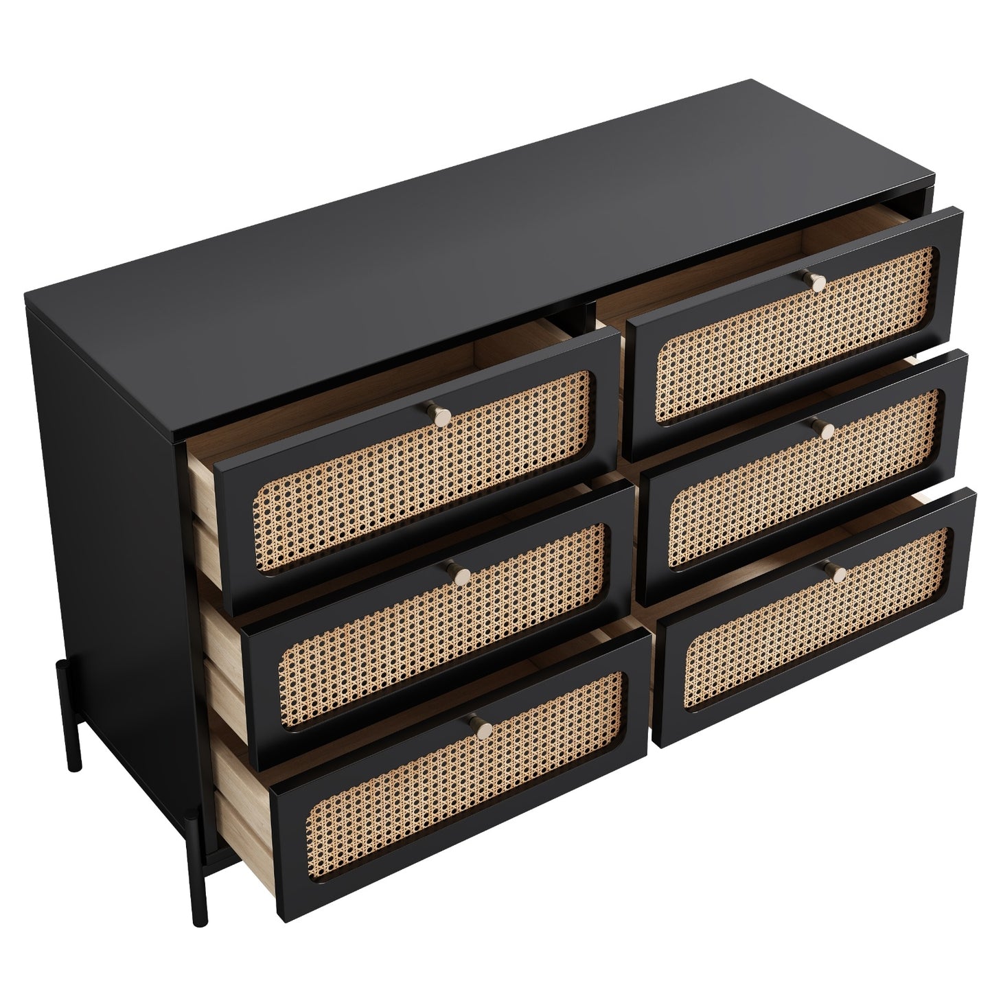 Harlow 4-Drawer Rattan Dresser
