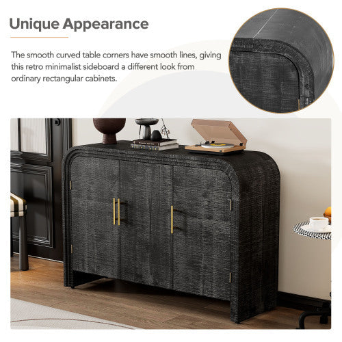 Ashford Curved Black Storage Sideboard
