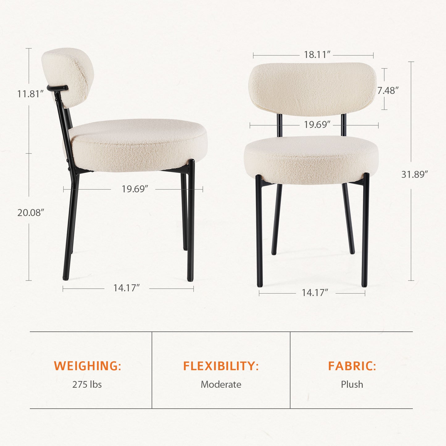 Cambria Plush Dining Chair – Set of 2