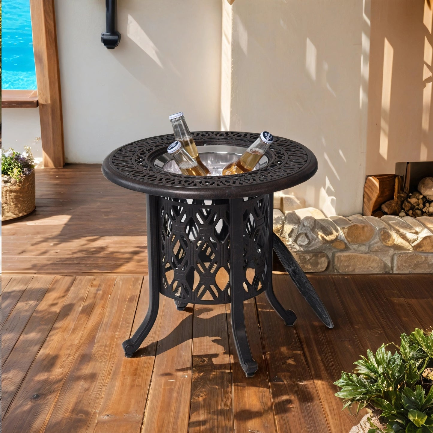 Montclair Ice Bucket Outdoor Ice Bucket Side Table