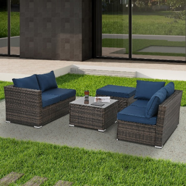 Halston 4-Piece Wicker Patio Conversation Set