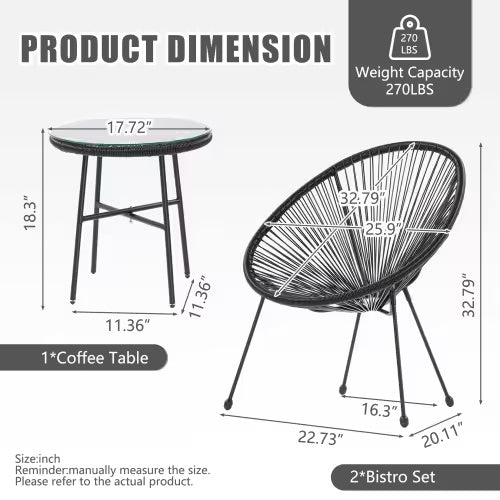 Solara Acapulco 3-Piece Patio Set