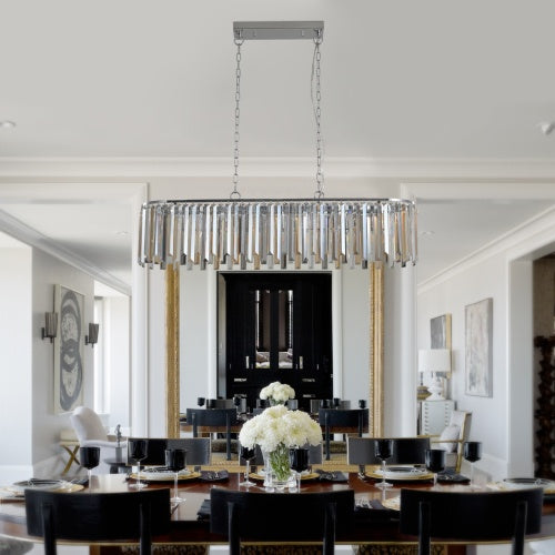LustreLuxe Oval Crystal Chandelier—Modern Glam Lighting