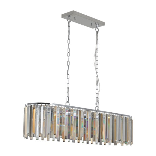 LustreLuxe Oval Crystal Chandelier—Modern Glam Lighting