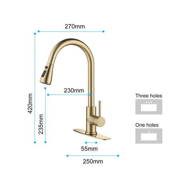 Nexus Aureo (Brushed Gold) Kitchen Faucet