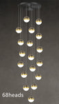 Skynova Nordic Staircase Chandelier – Tricolor LED Luxury for High Ceilings