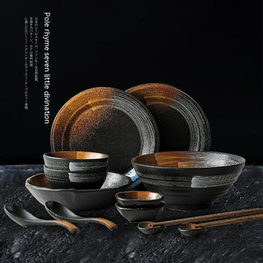 Hayashi Vintage Japanese Porcelain Dinnerware Set | Hand-Drawn Frosted Finish