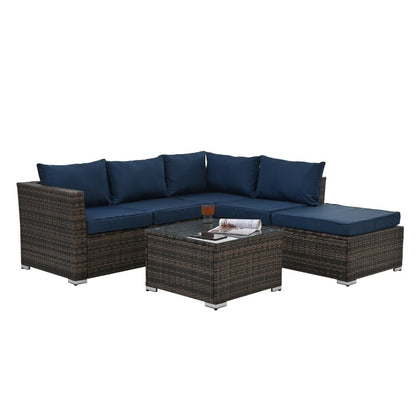 Halston 4-Piece Wicker Patio Conversation Set