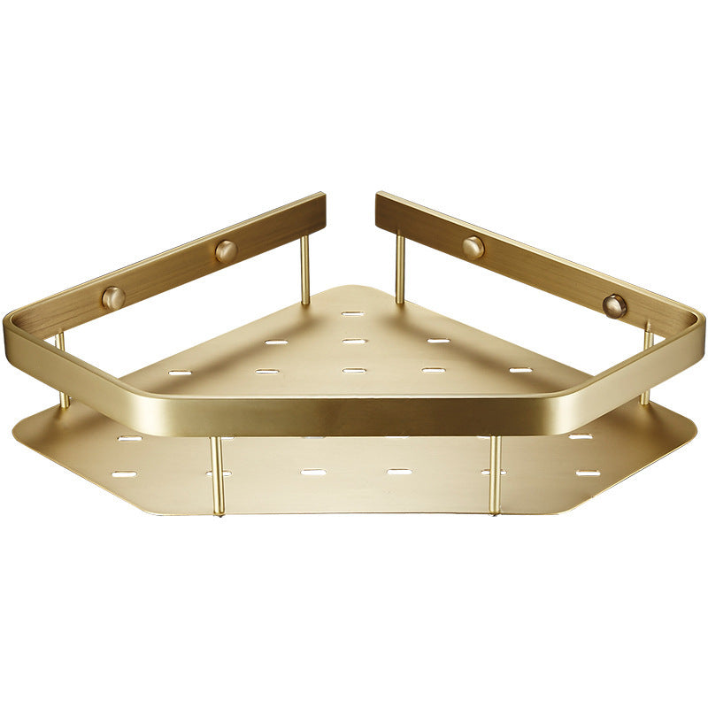LuxeBrass Gold Bathroom Wall Storage Rack