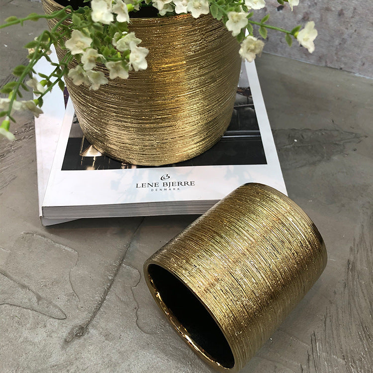 Aurea Electroplated Pottery Vase