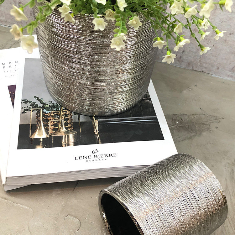 Aurea Electroplated Pottery Vase