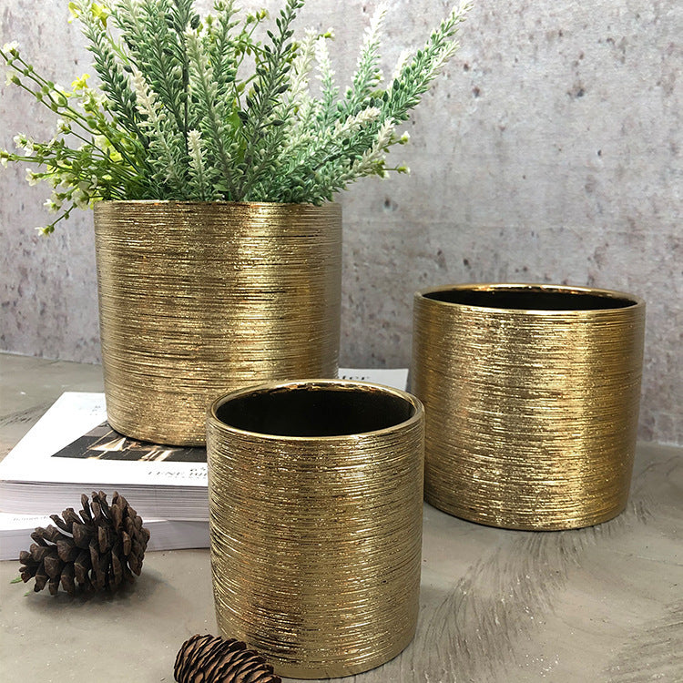 Aurea Electroplated Pottery Vase