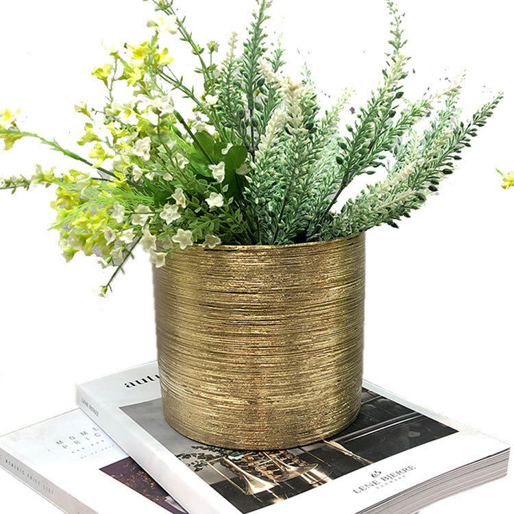 Aurea Electroplated Pottery Vase