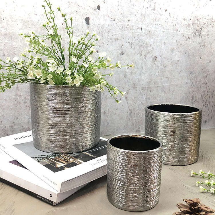 Aurea Electroplated Pottery Vase